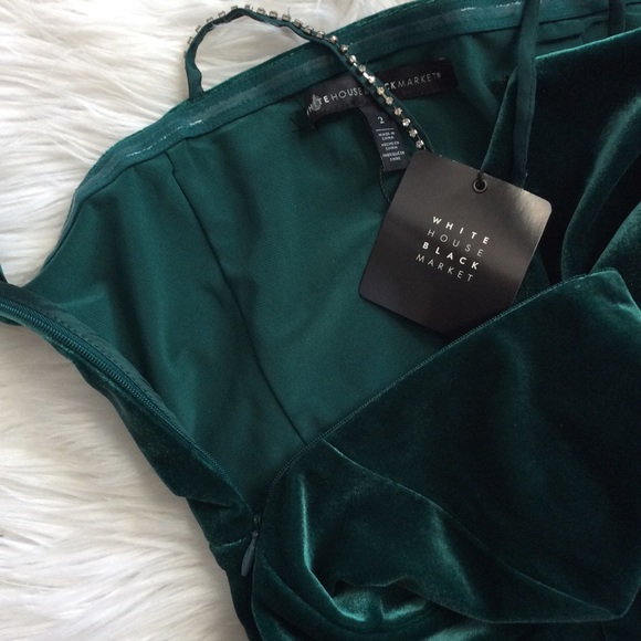 NWT WHBM One-Shoulder Velvet Jumpsuit - Picture 8 of 13